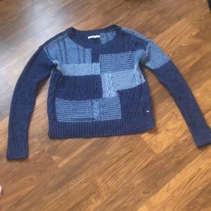 Blue colorblock sweater